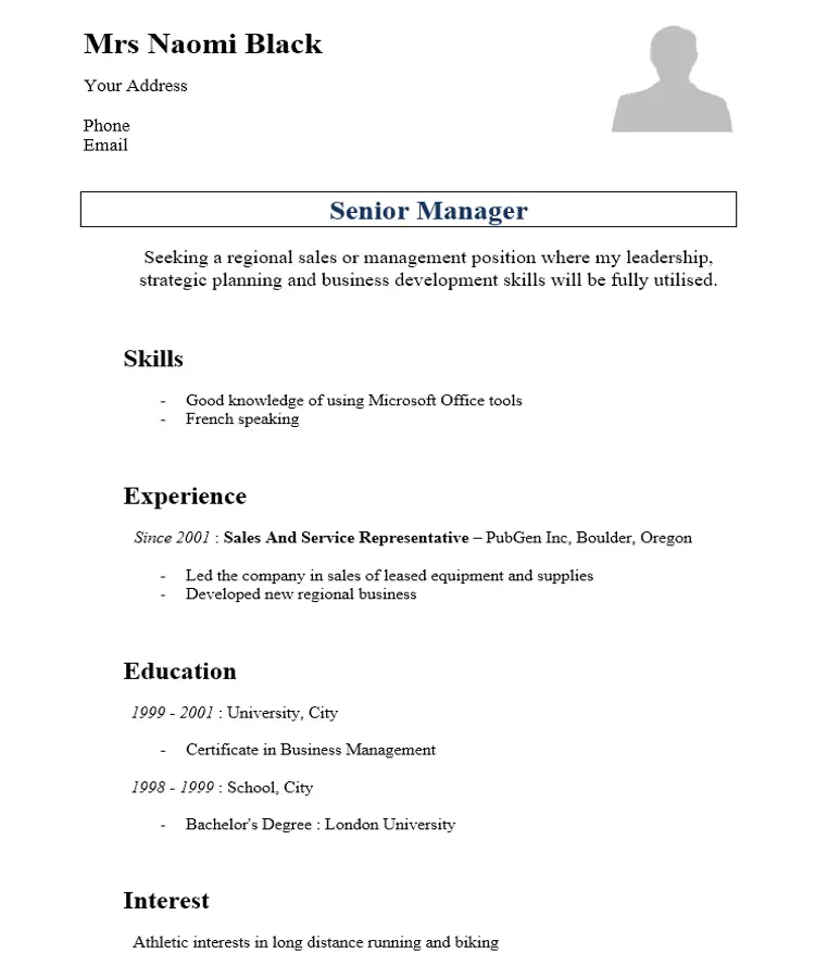 Manager CV
