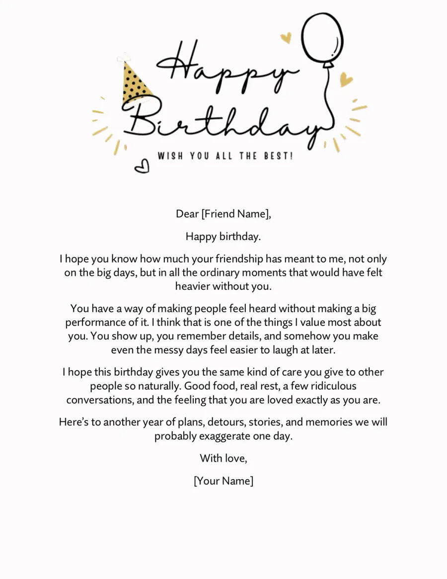 Preview of the Birthday Wishes Template You Can Download