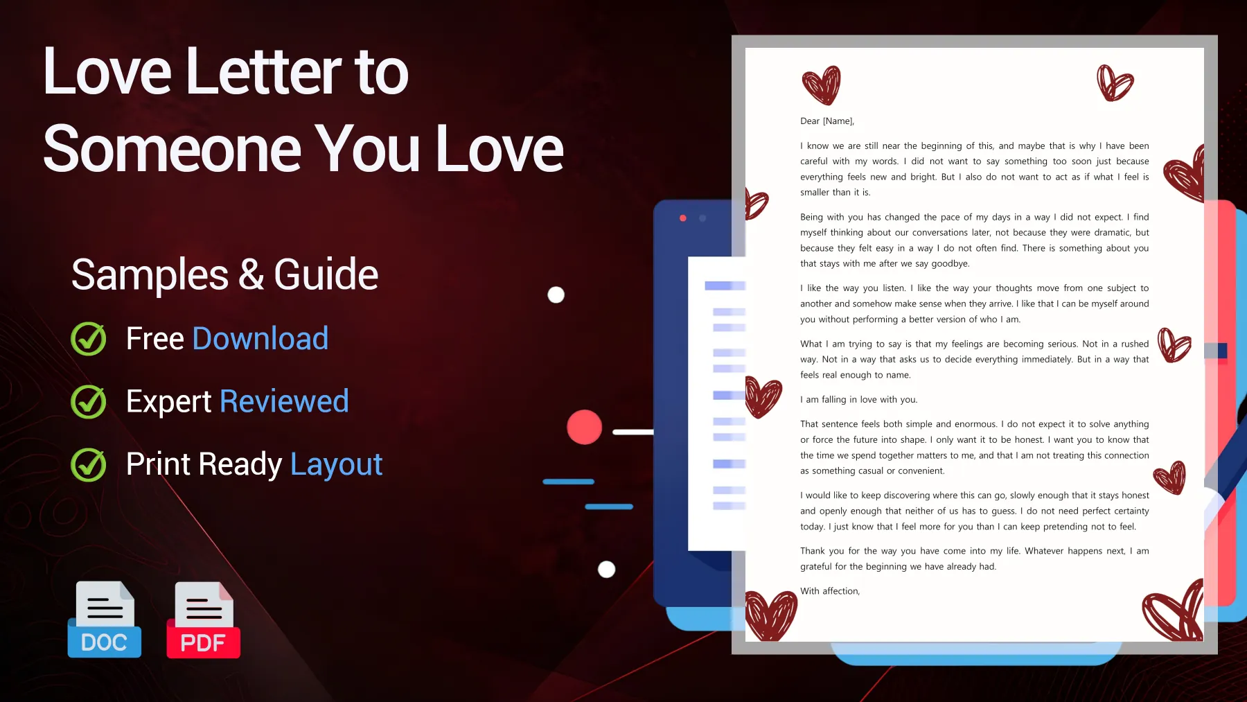 Example of a love letter declaring feelings to someone you love