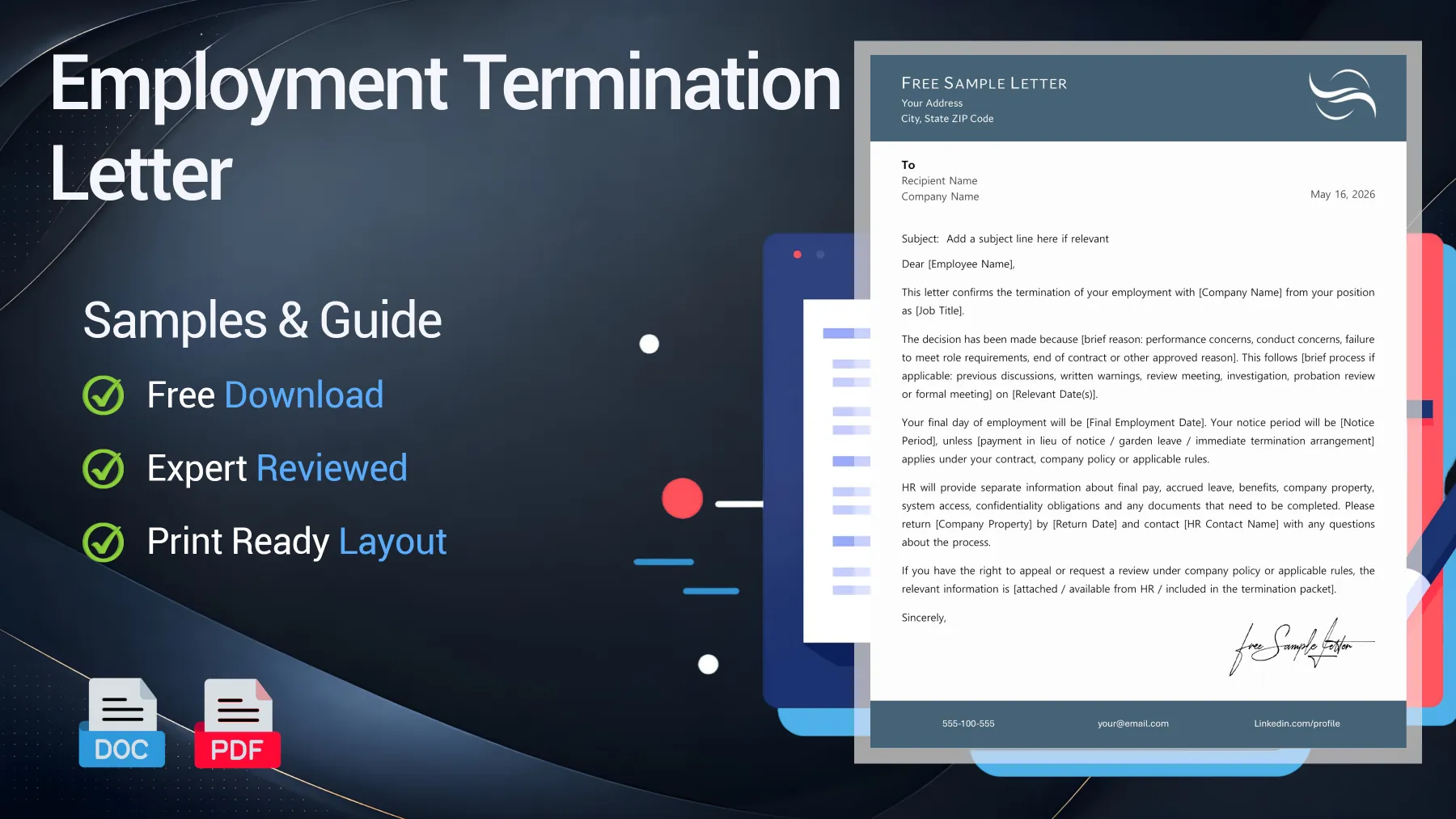 Example of an employment termination letter from an employer to an employee