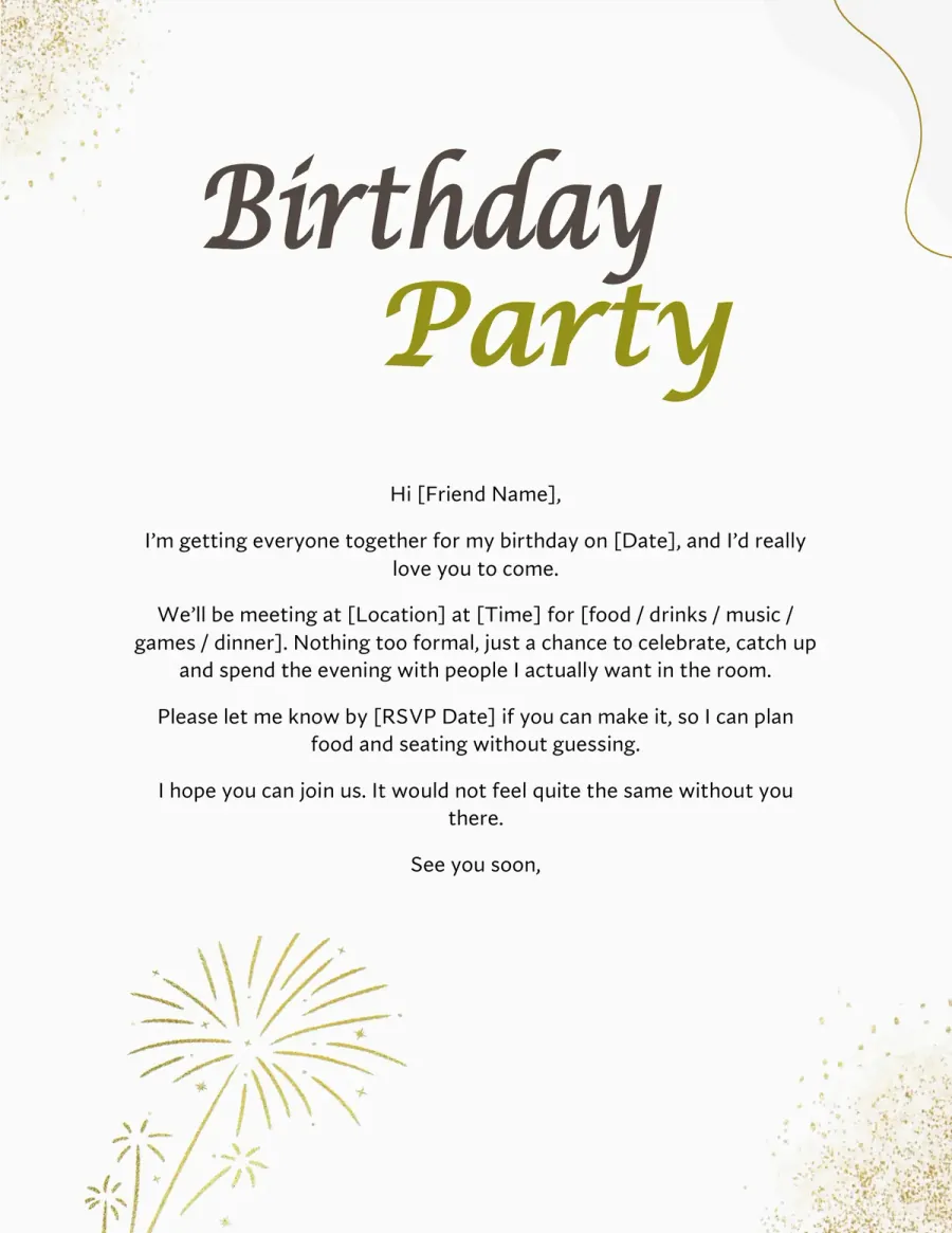 Preview of the Birthday Invitation Template You Can Download