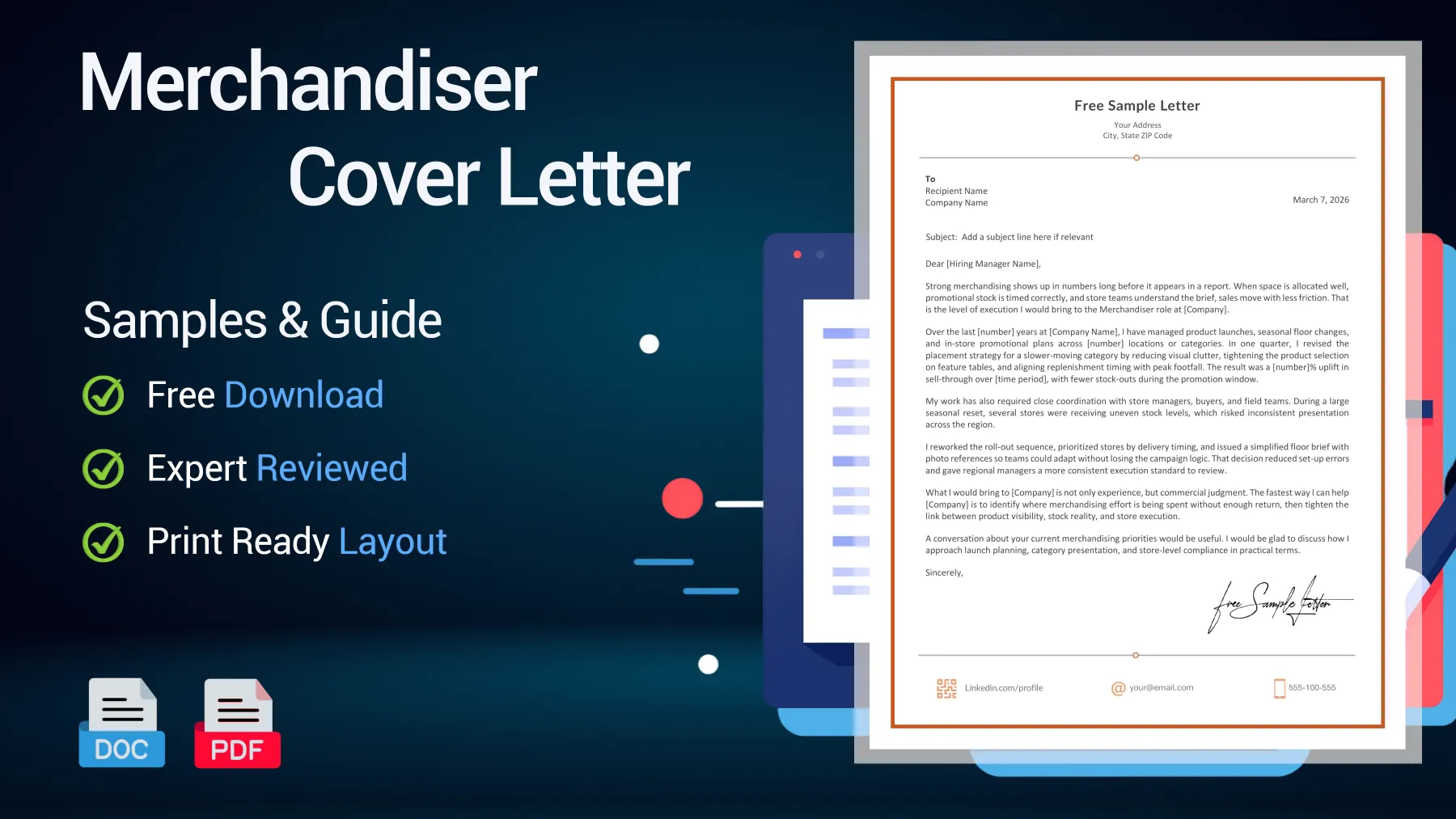 Example of a merchandiser cover letter for a retail merchandising position