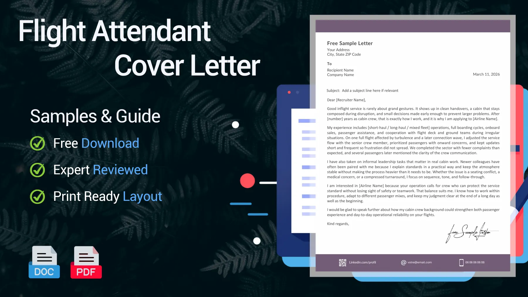 Example of a flight attendant cover letter for a cabin crew position