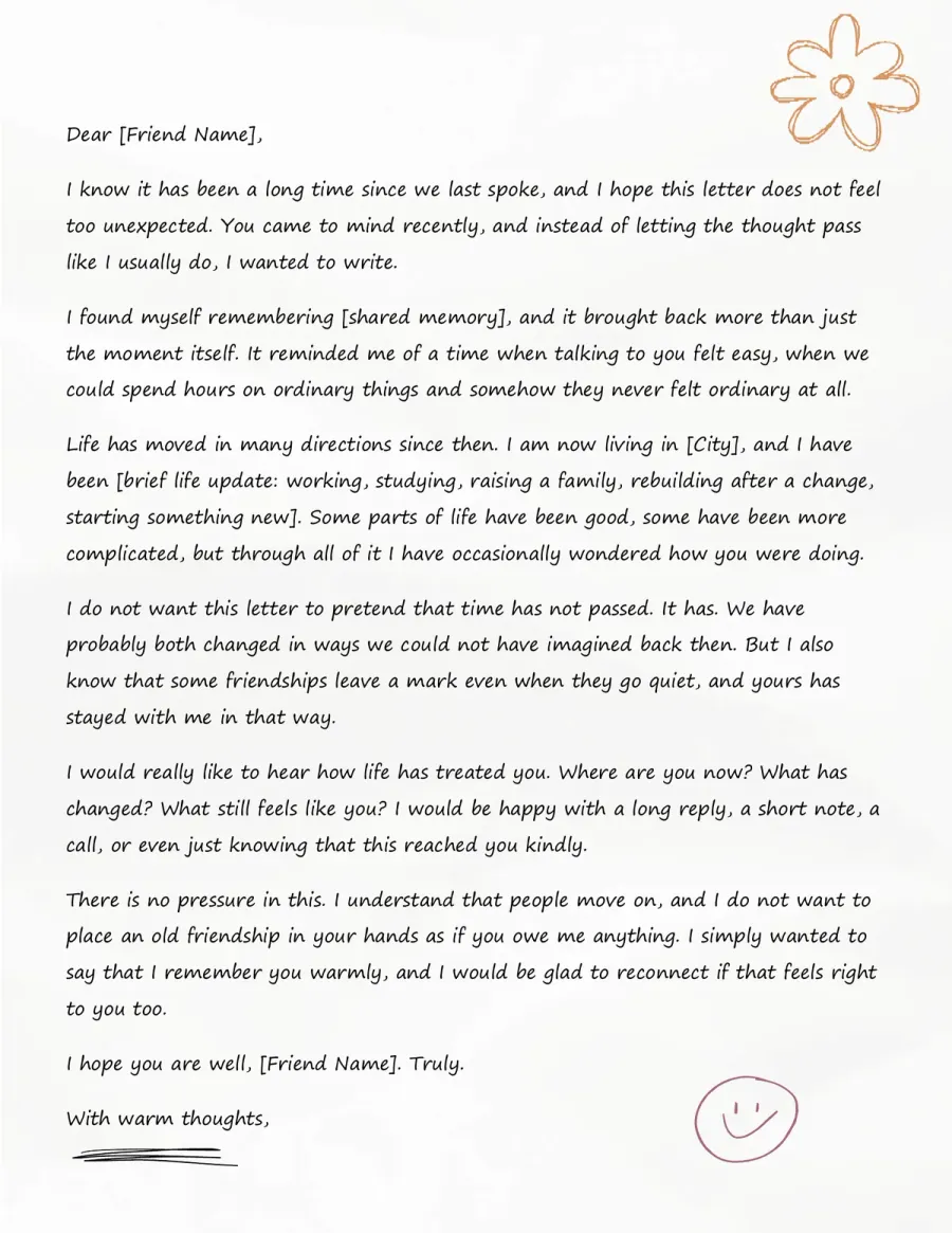 Preview of the Reconnection Letter Template You Can Download