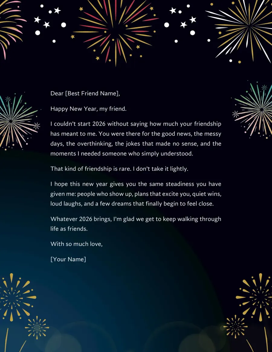 Preview of the New Year Wishes Template You Can Download