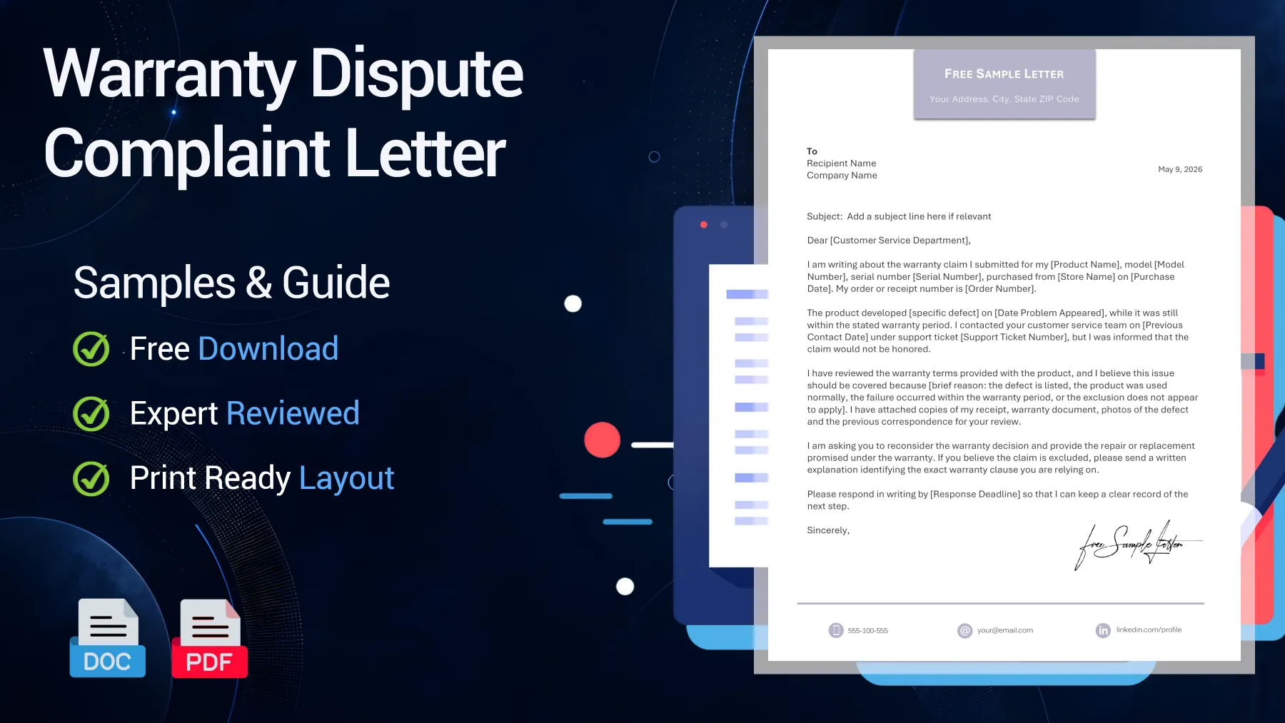 Example of a warranty complaint letter for a denied product repair claim