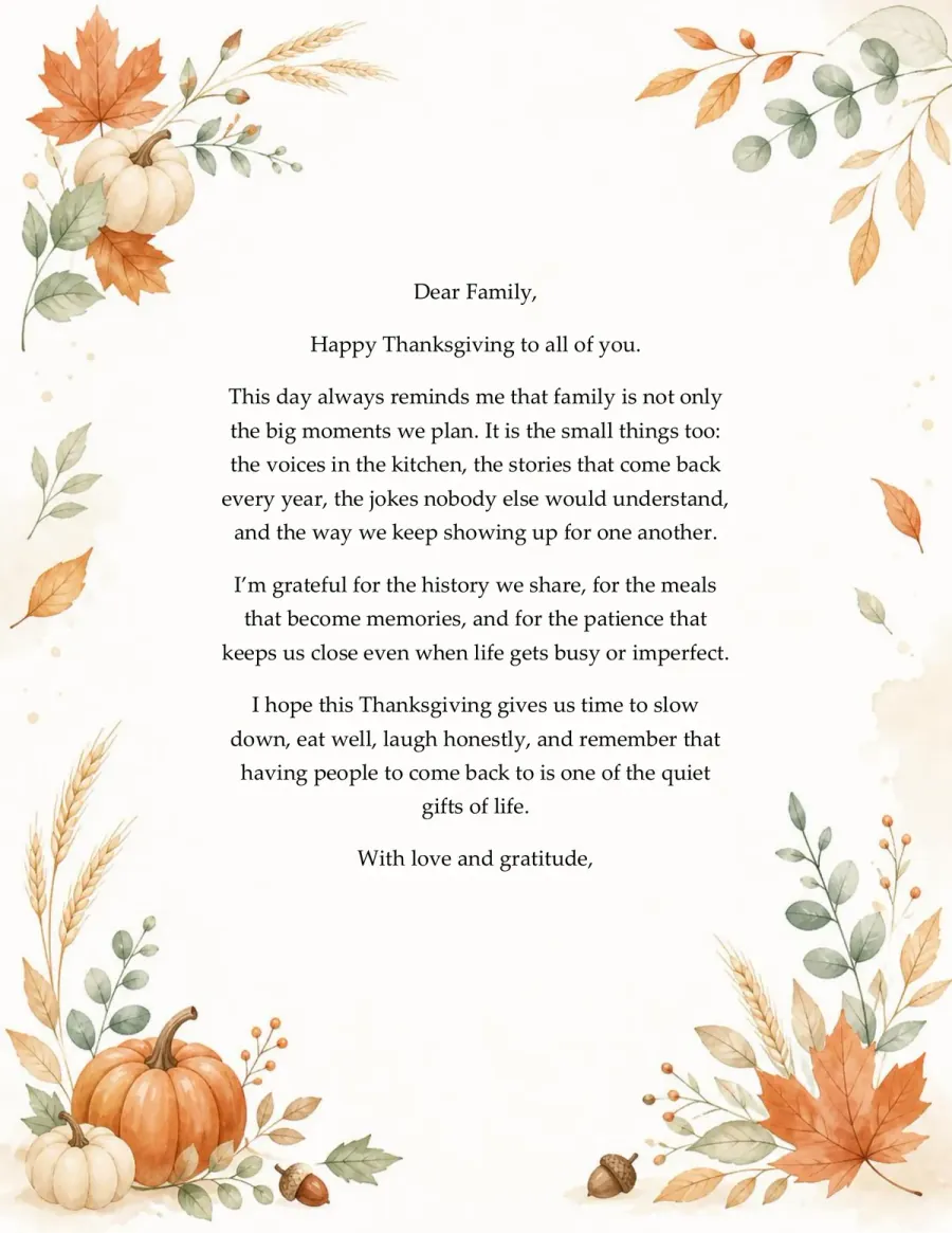 Preview of the Thanksgiving Wishes Template You Can Download