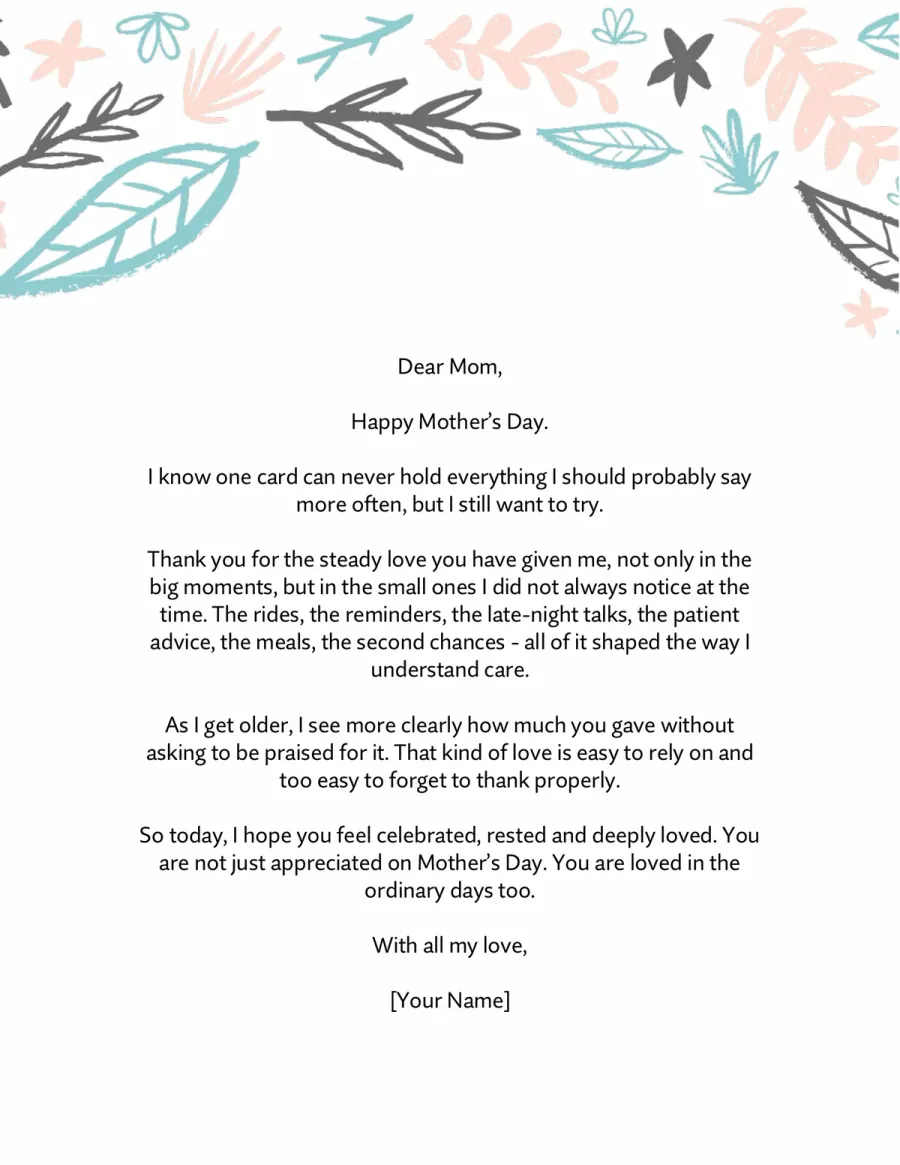 Preview of the Mother’s Day Messages Template You Can Download