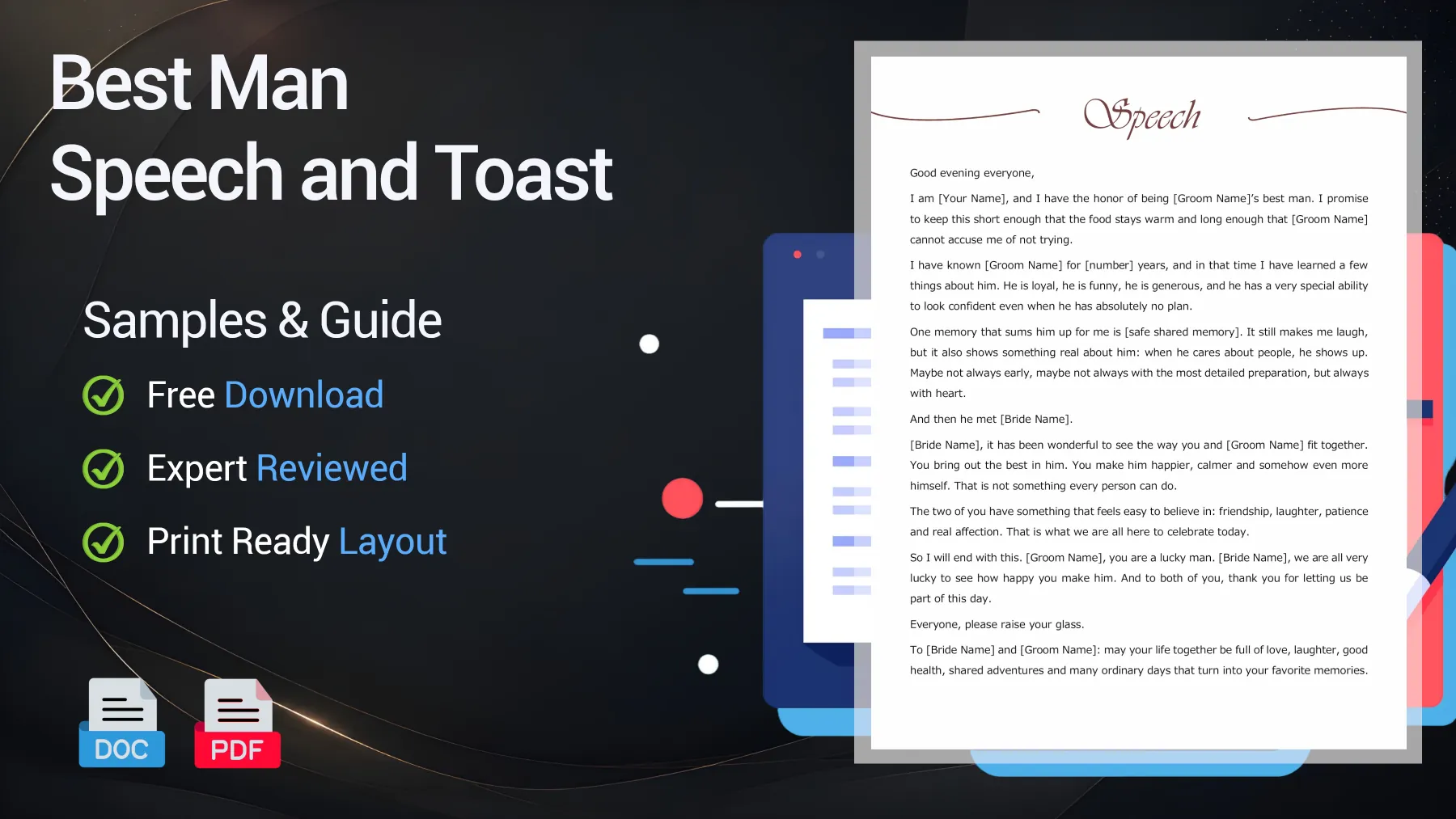 Example of a best man speech and wedding toast for a reception