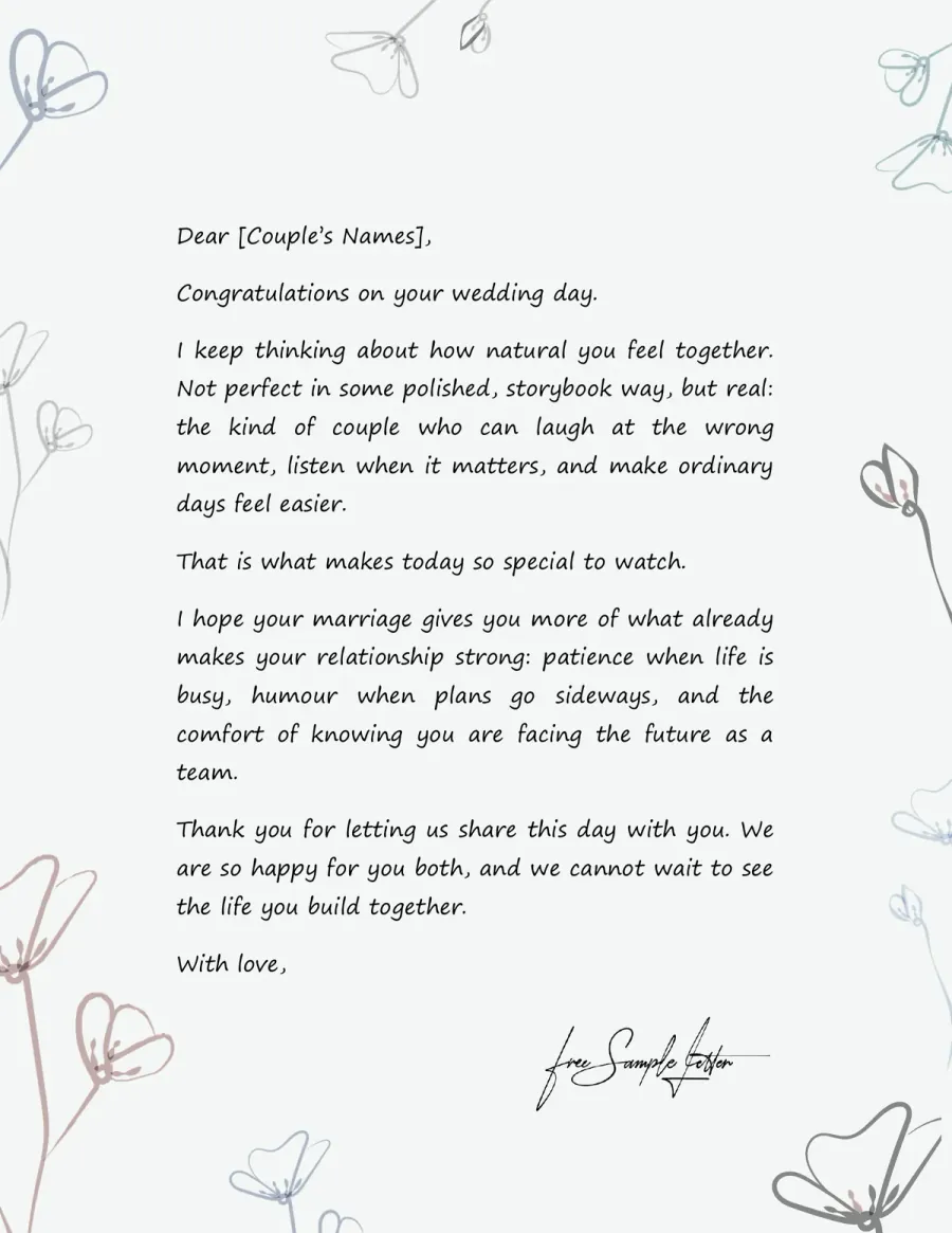 Preview of the Wedding Wishes Template You Can Download