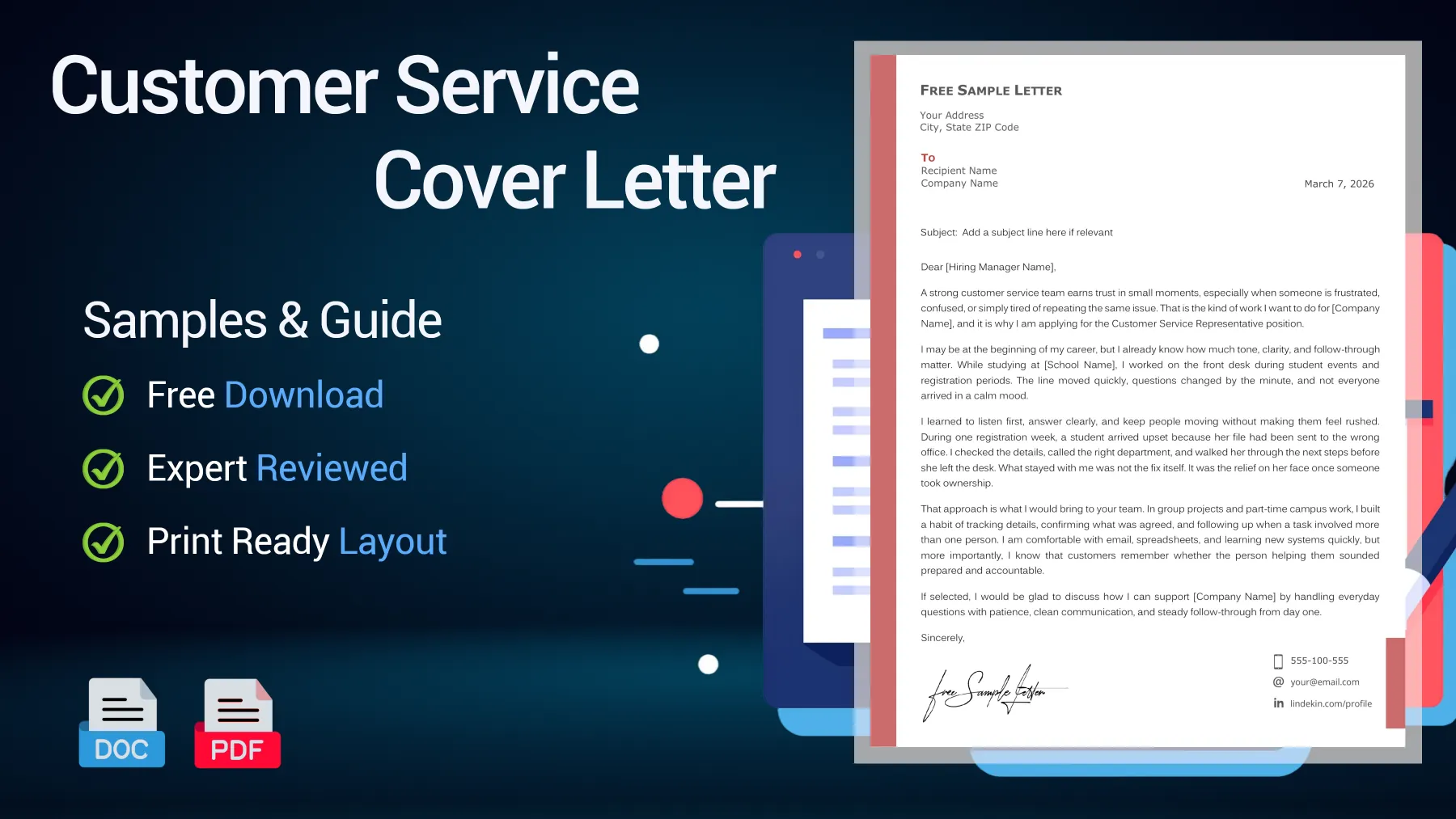 Example of a customer service representative cover letter for a customer support position