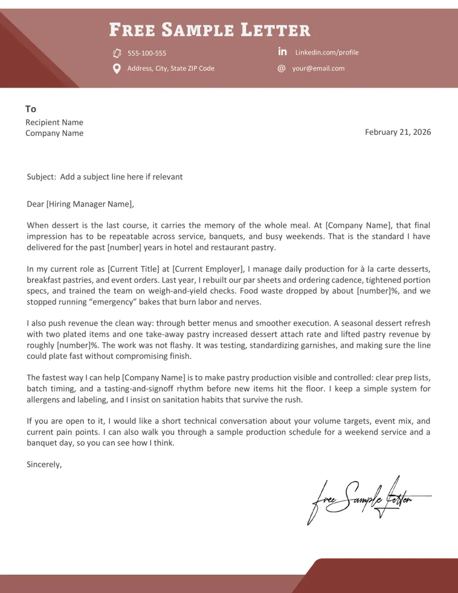 Preview the Cover Letter Template Before You Download (Word + PDF)