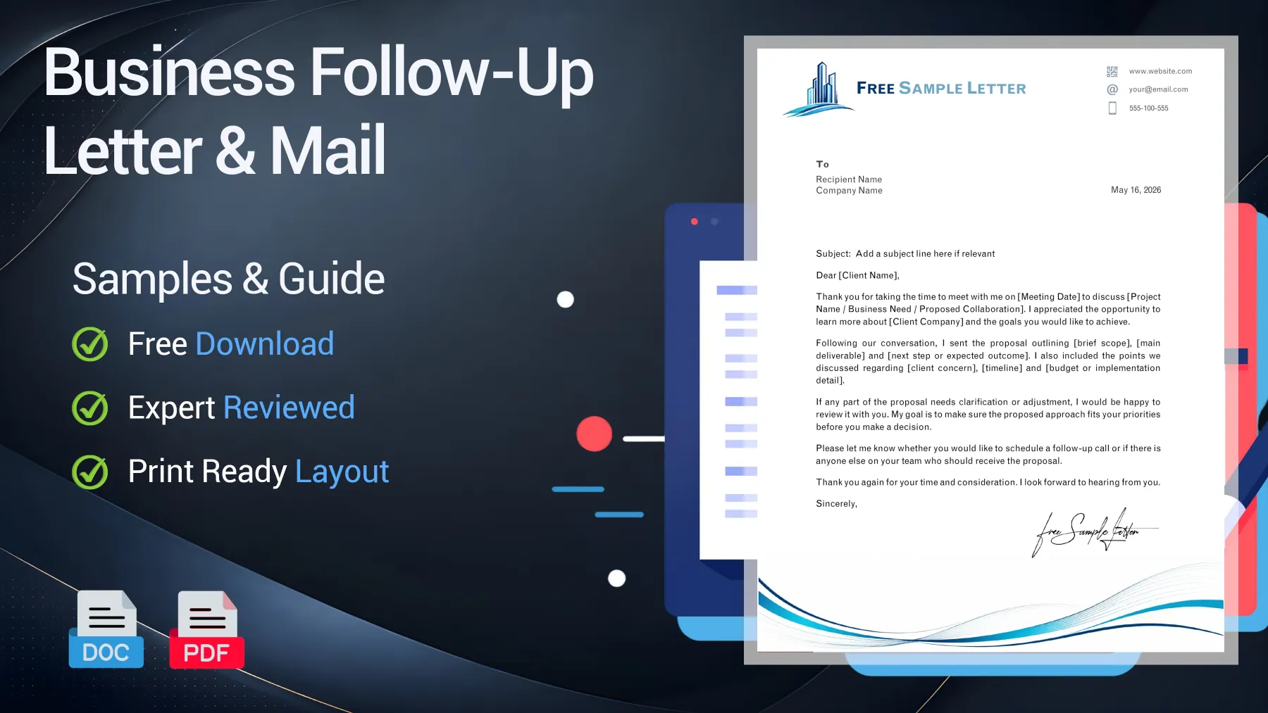 Example of a business follow-up letter after sending a proposal to a client