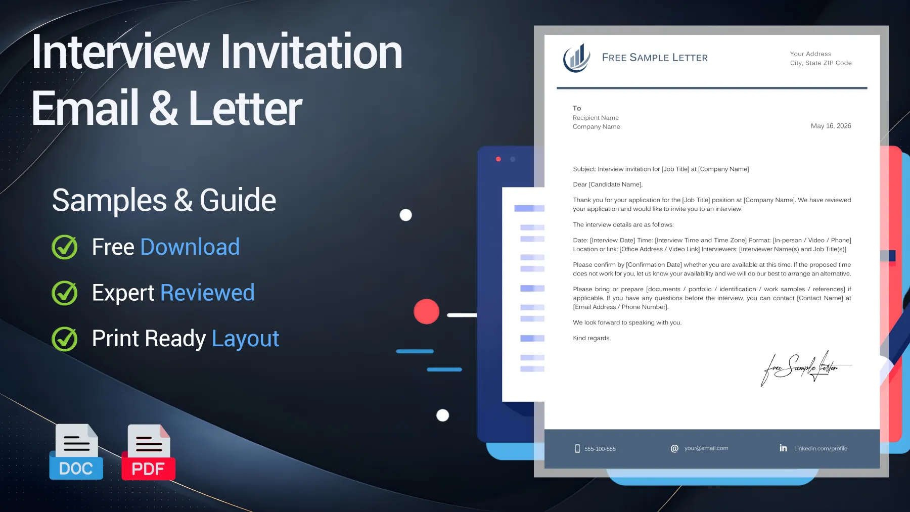 Example of an interview invitation email from an employer to a job candidate
