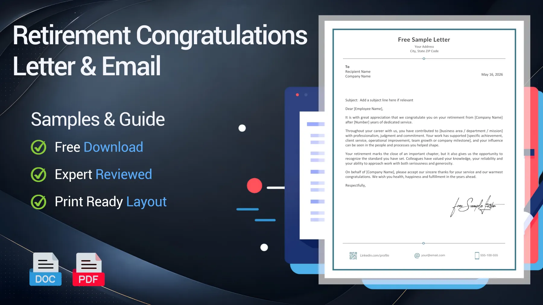 Example of a retirement congratulations letter from an employer to a retiring employee