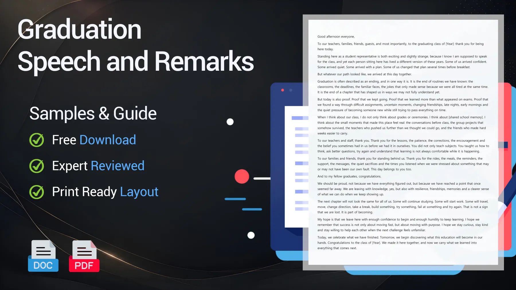 Example of a graduation speech and commencement remarks for a diploma ceremony