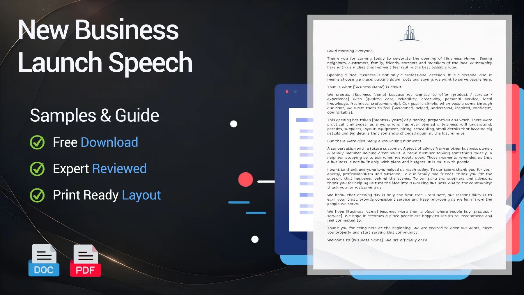 Example of a new business launch speech and professional opening remarks