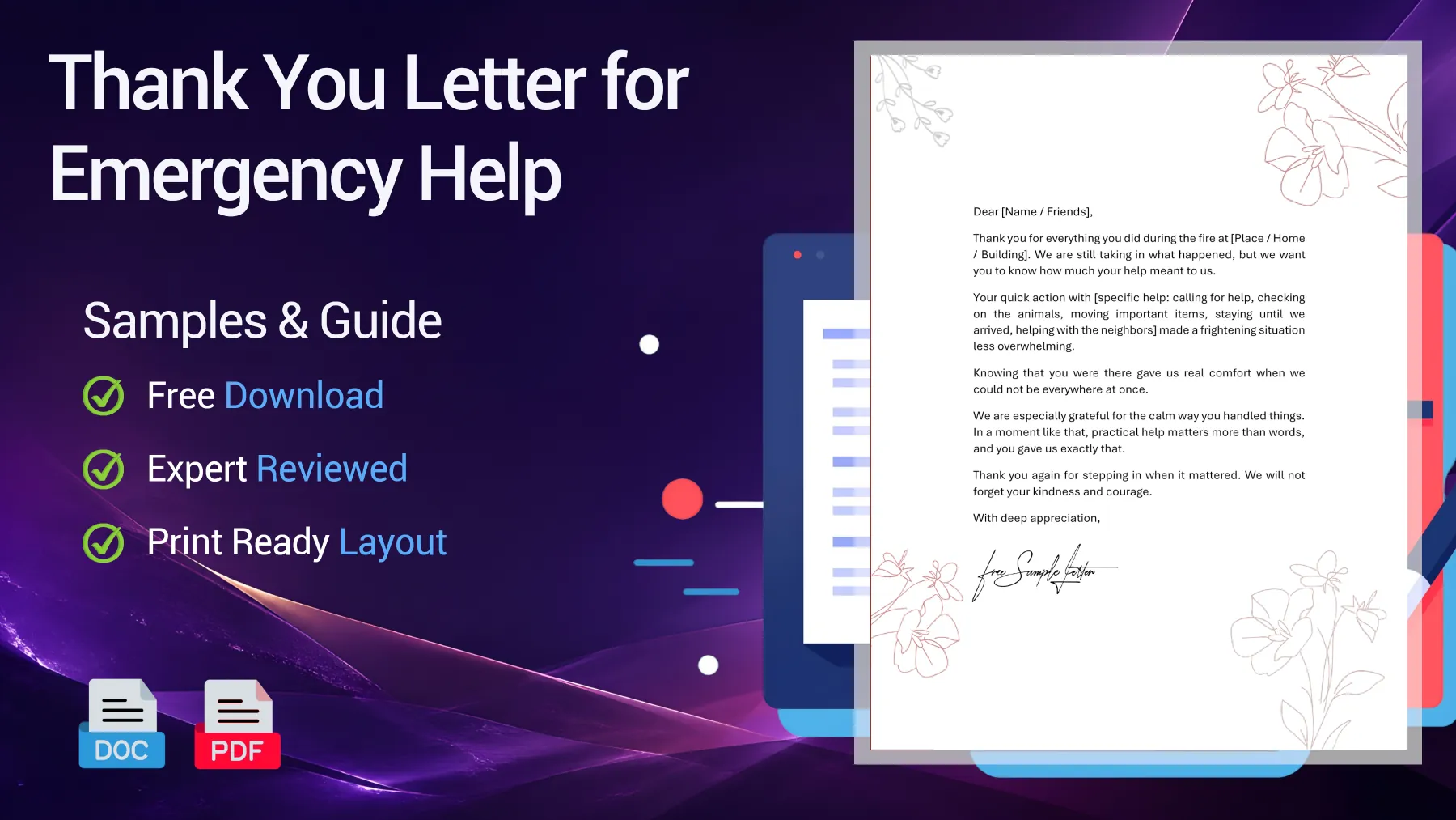 Example of a thank-you letter for help during an emergency or crisis
