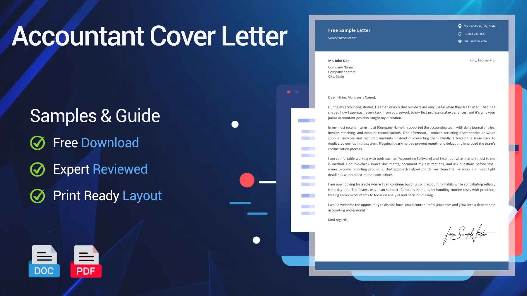 Example of an accountant cover letter for an accounting position