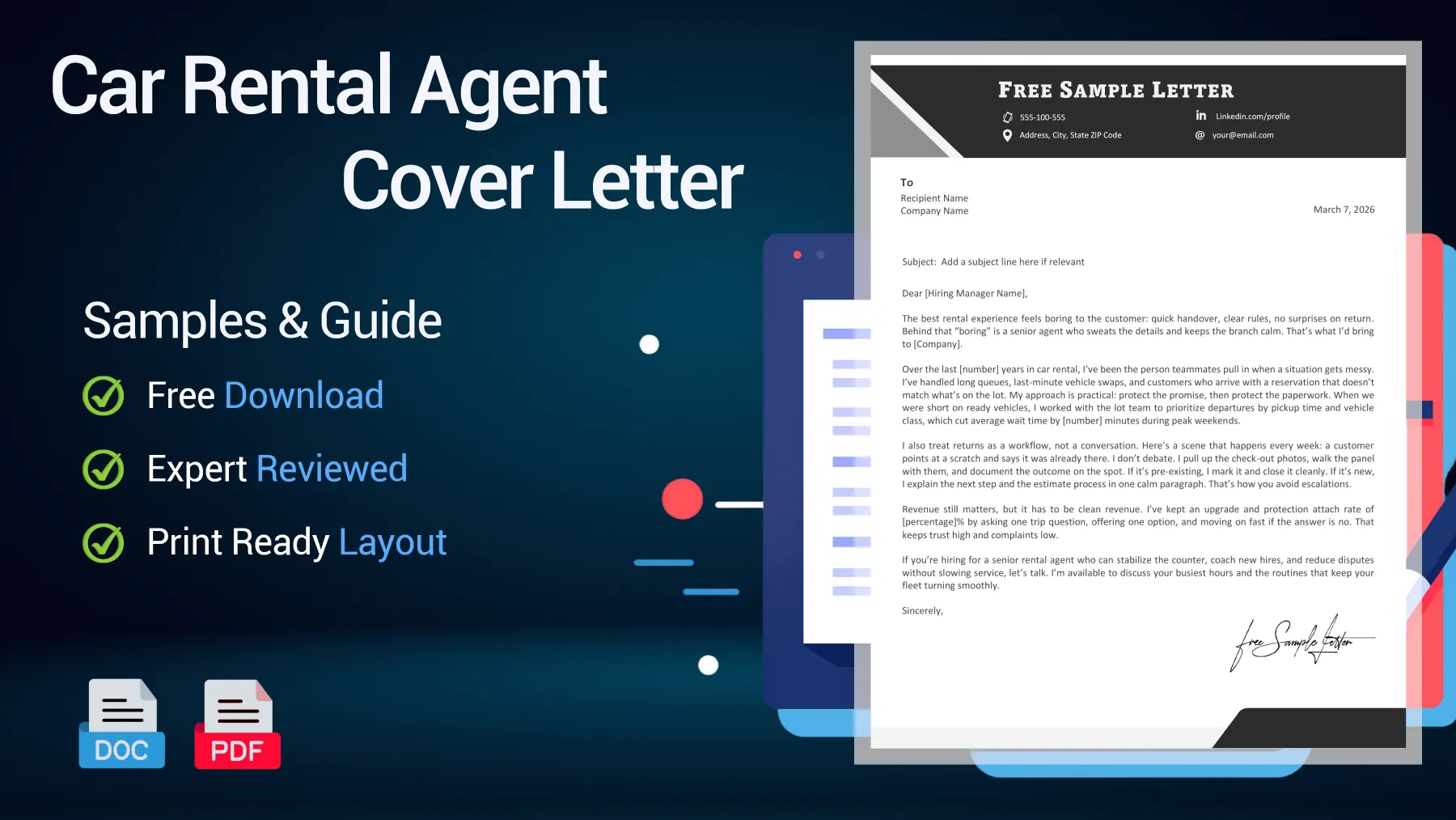 Example of a car rental cover letter for a customer service position