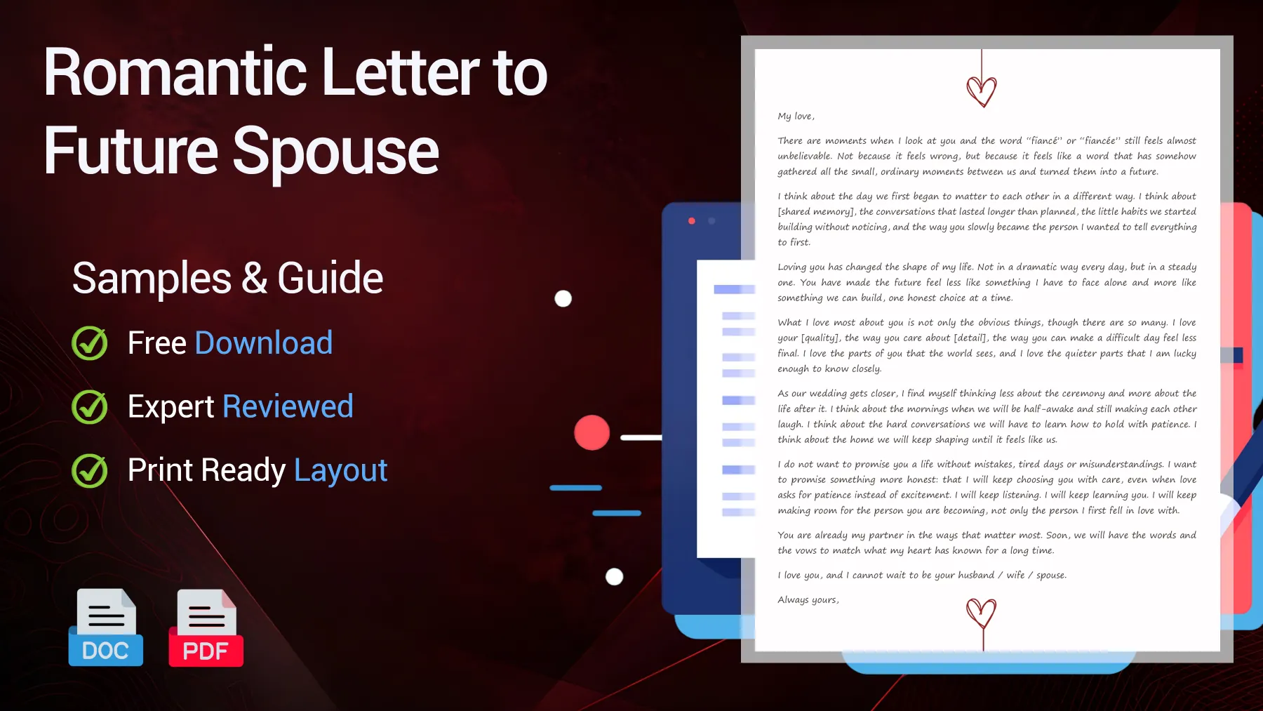 Example of a romantic letter to a future wife or husband