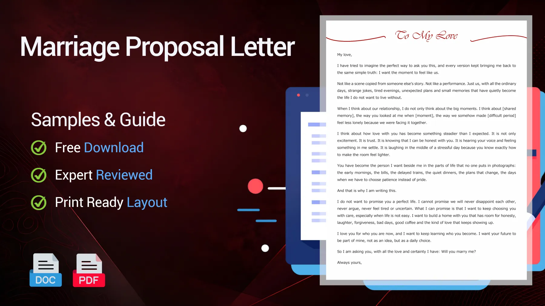 Example of a marriage proposal letter asking will you marry me