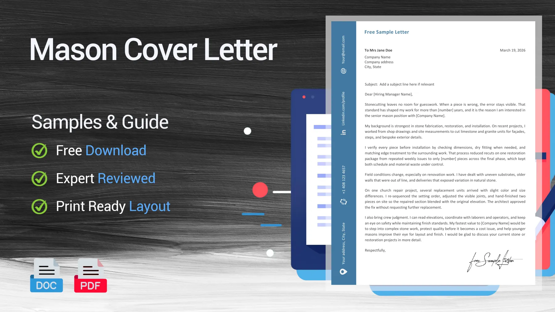 Example of a mason cover letter for a masonry position