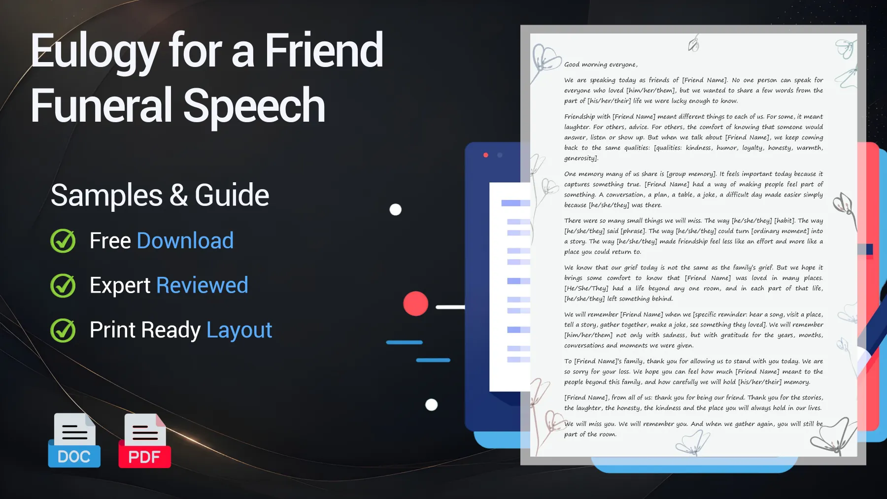 Example of a eulogy for a friend and funeral tribute speech