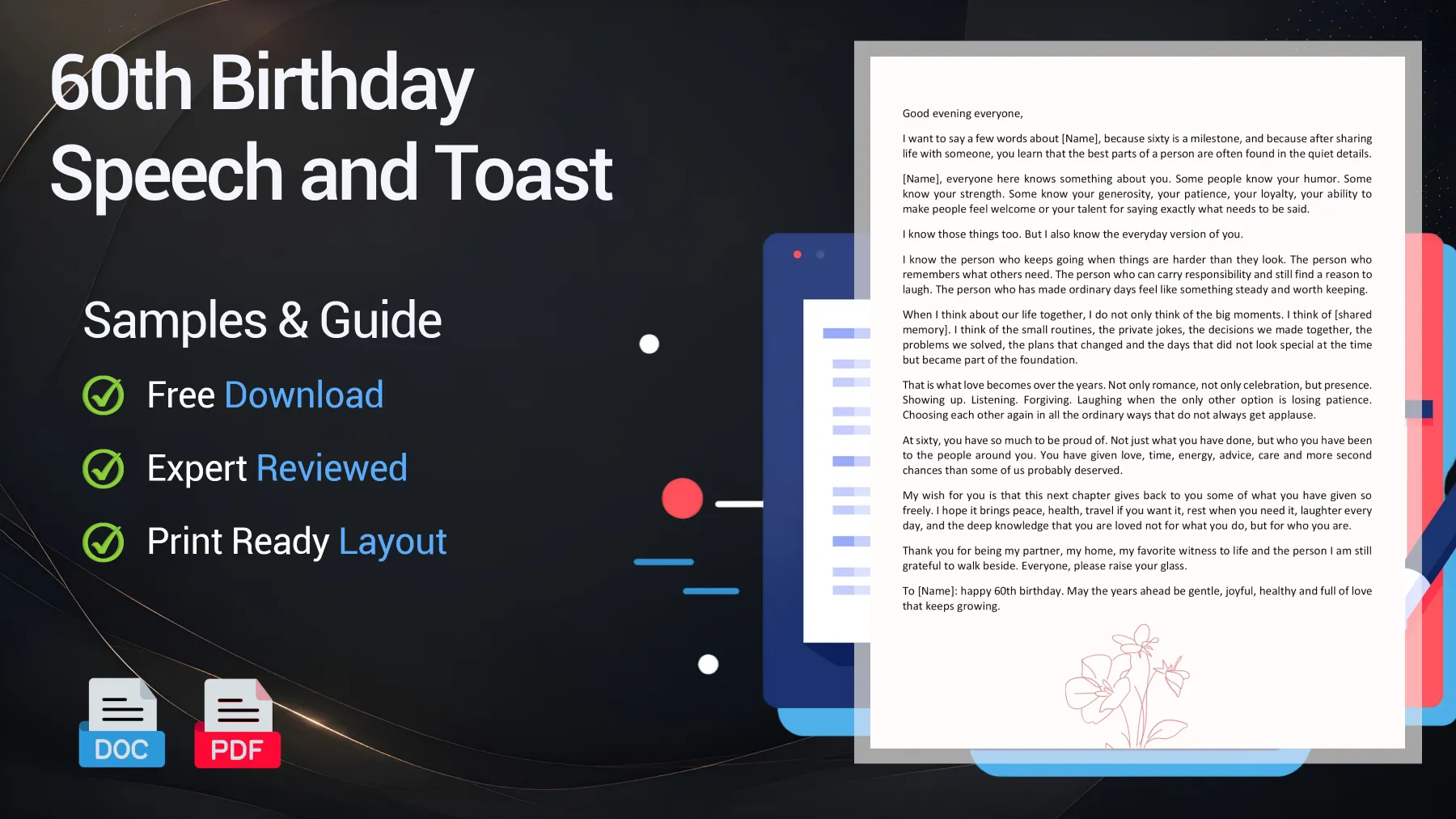 Example of a 60th birthday speech and milestone birthday toast