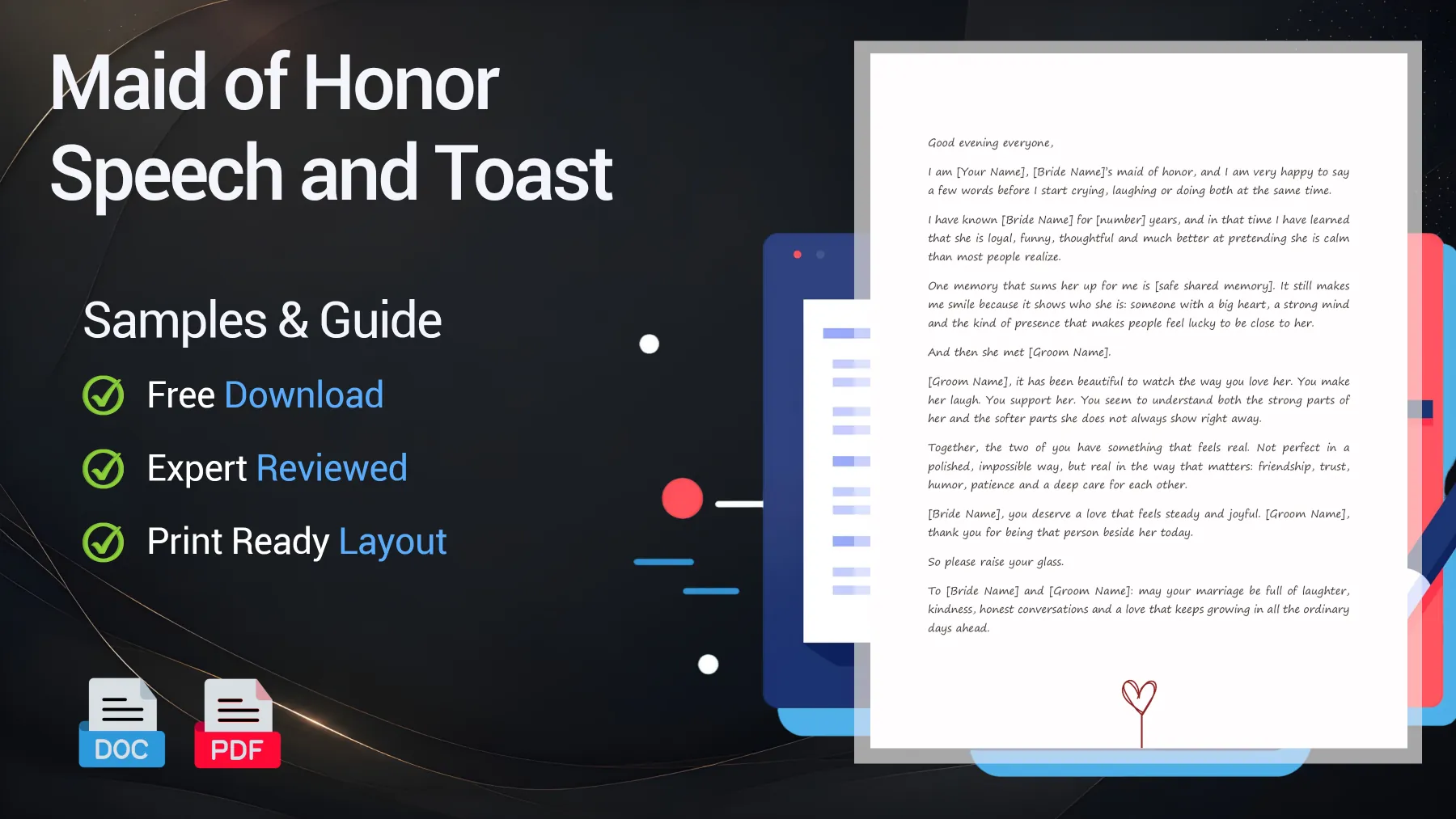 Example of a maid of honor speech and wedding toast for the bride