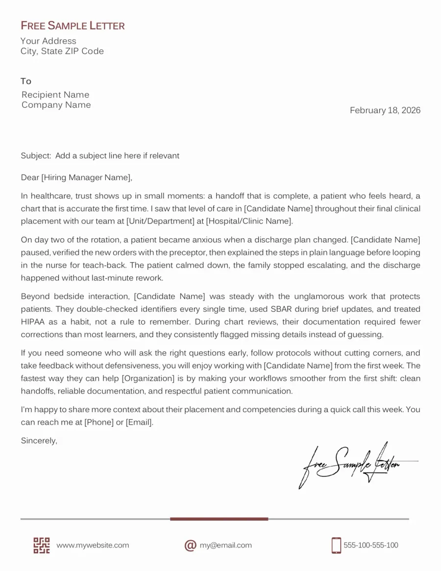 Reference Letter Template Preview Before Download (Word + PDF)