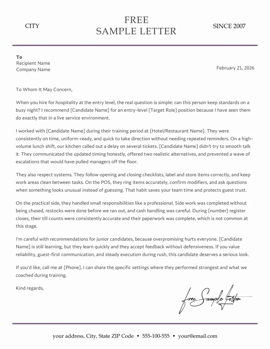 Reference Letter Template Preview Before Download (Word / PDF)