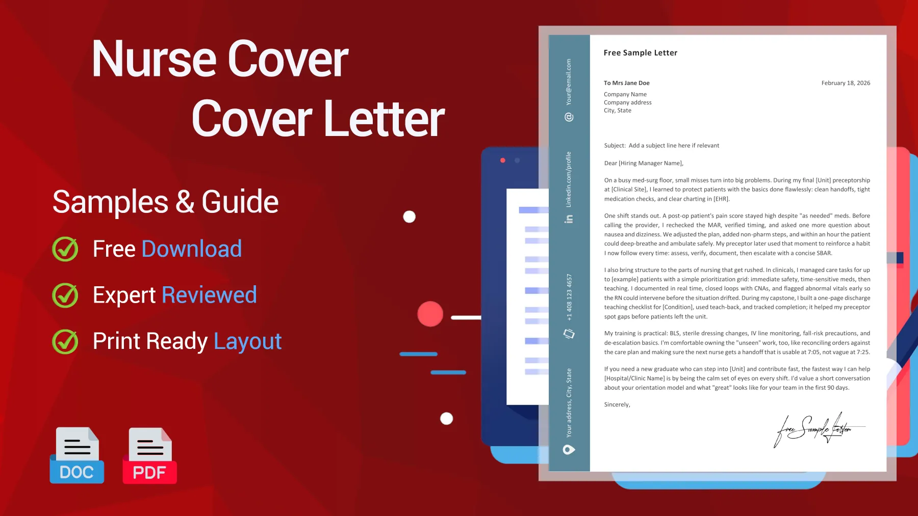 Example of a Nurse cover letter for a Registered Nurse position