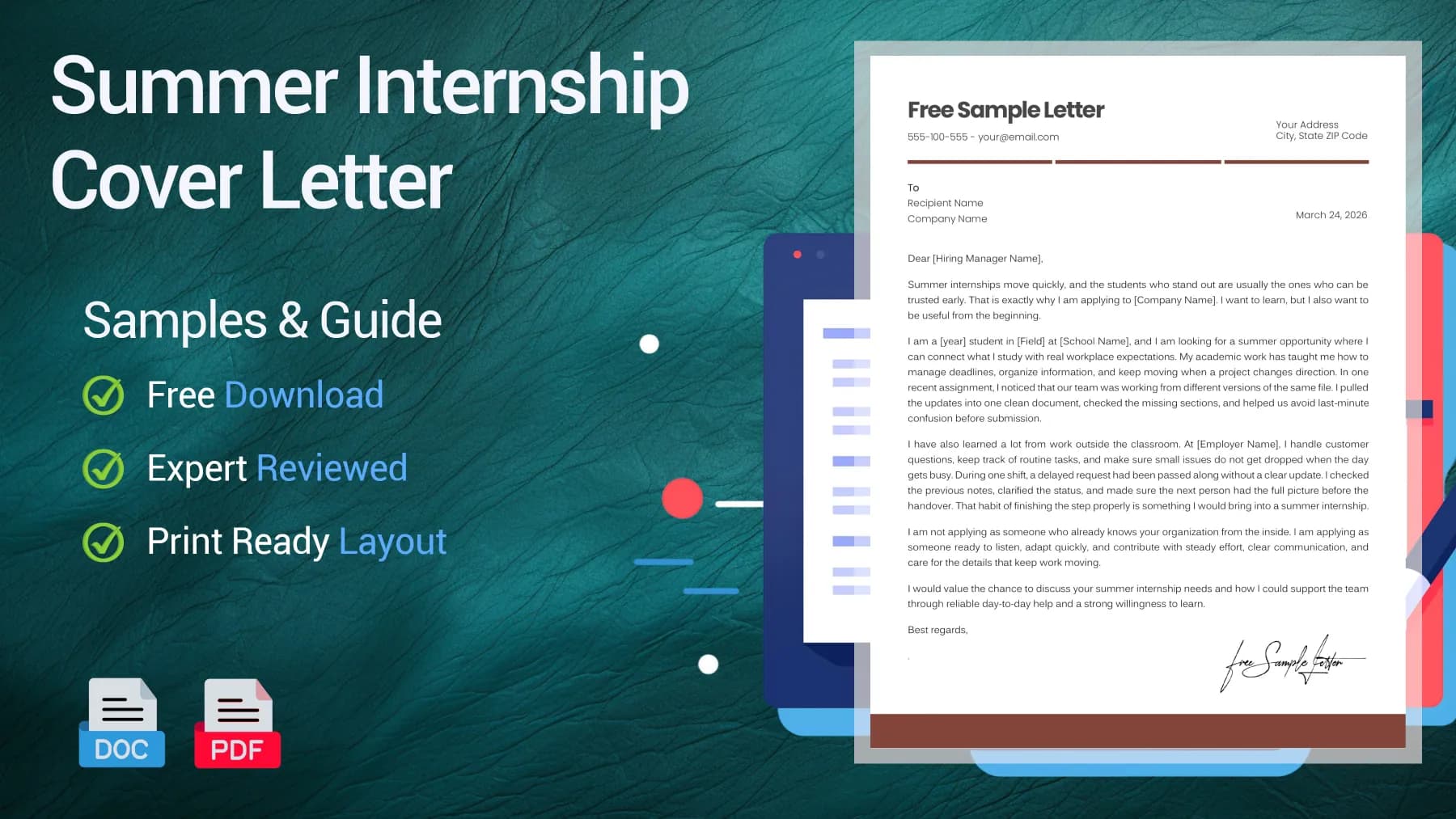 Summer Internship Cover Letter Examples for 2026