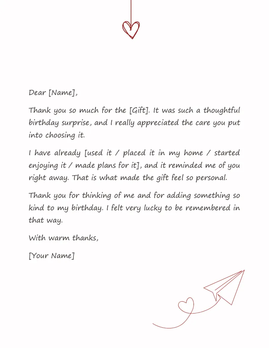 Preview of the Thank You Letter for a Gift Template You Can Download