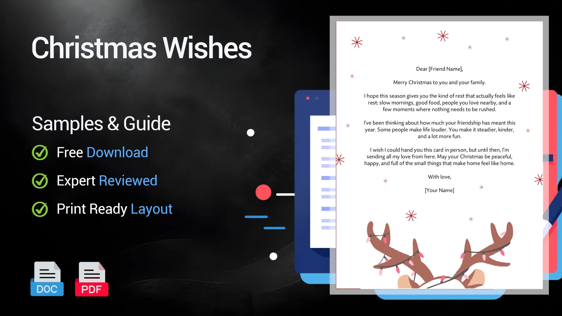 Example of Christmas wishes and greeting card messages for family, friends and coworkers