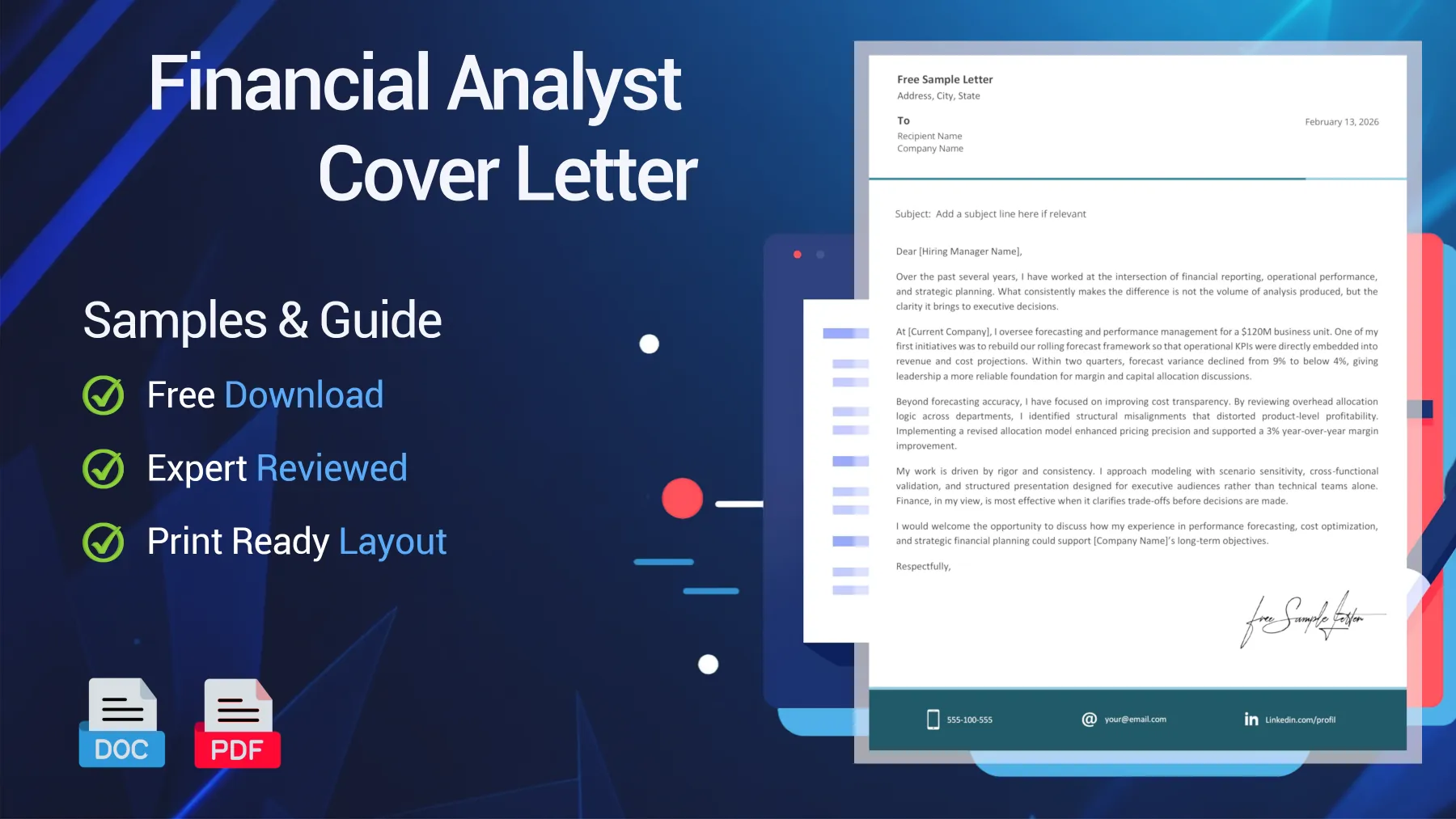 Example of a Financial Analyst cover letter for a corporate finance position