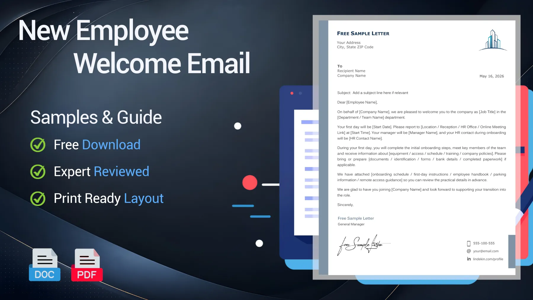 Example of a new employee welcome email from a manager or HR team
