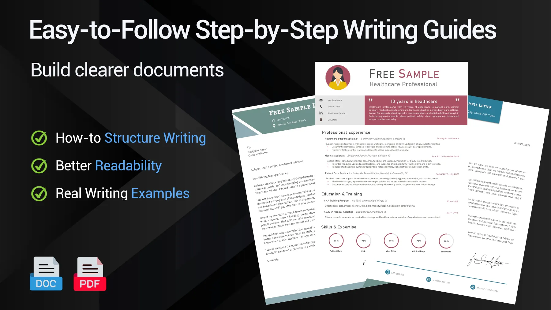 Writing Guides for Cover Letters, Resumes and Personal Texts