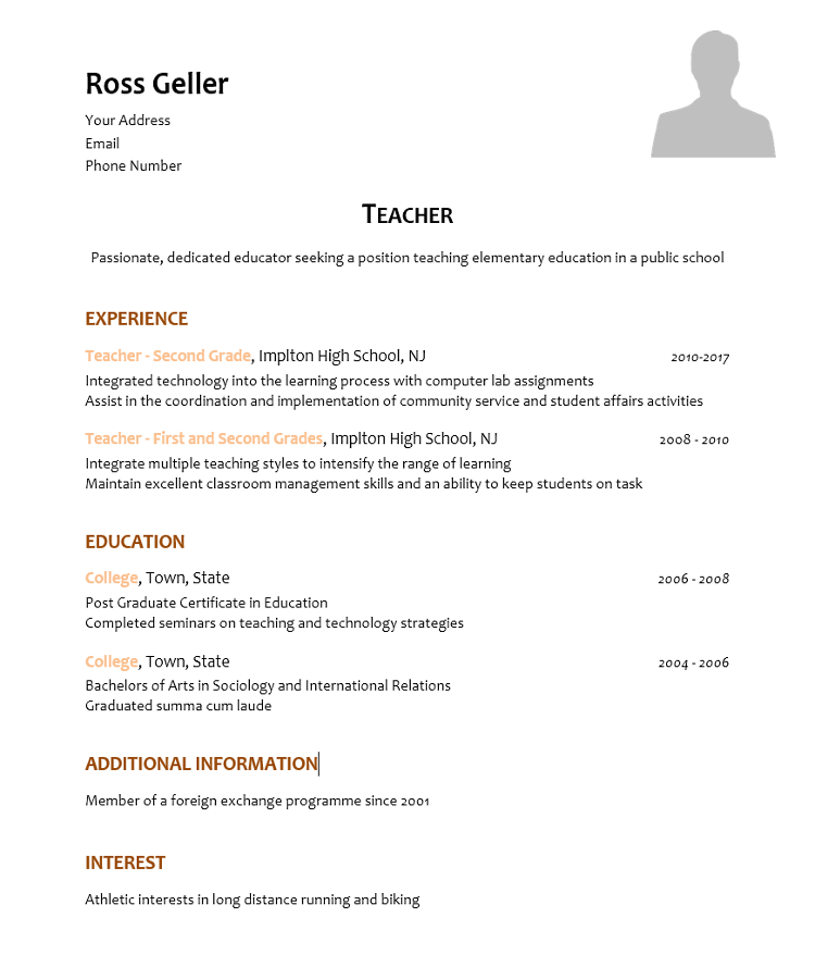 School Teacher CV