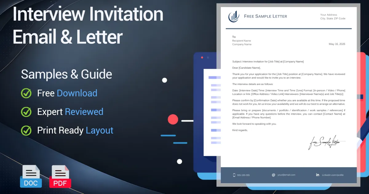 Interview Invitation Email - Free Samples
