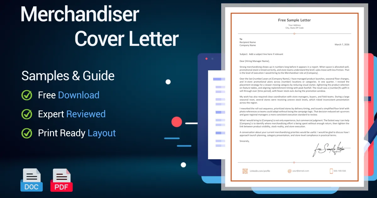 Visual Merchandiser Letters Merchandiser Cover Letter - Free Samples